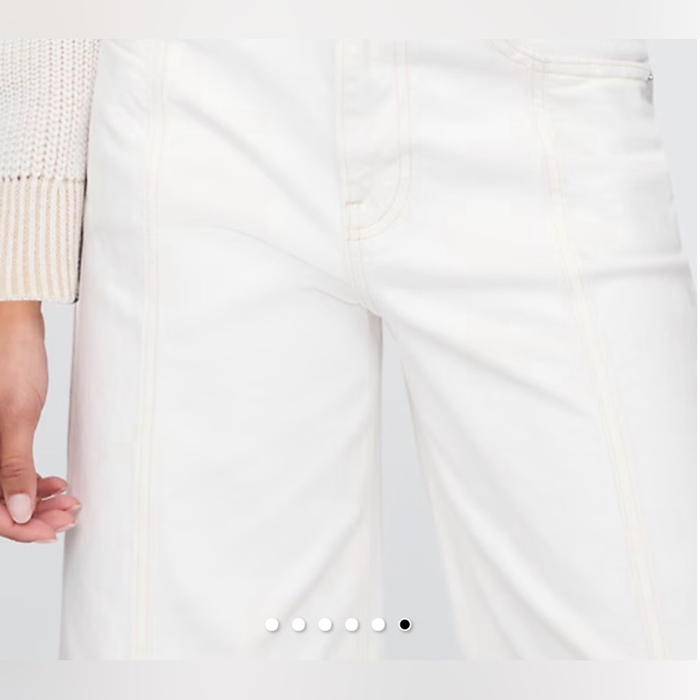 Gap High Rise Stride Wide-Leg Ankle Jeans Off-White Size 33 Regular NWT ☀️🍂🥶🌼 - Picture 4 of 7